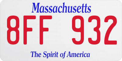 MA license plate 8FF932
