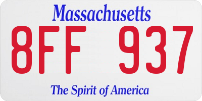 MA license plate 8FF937