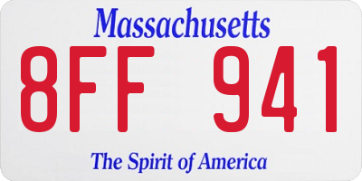 MA license plate 8FF941