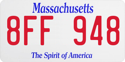 MA license plate 8FF948
