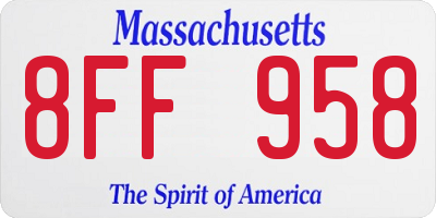 MA license plate 8FF958