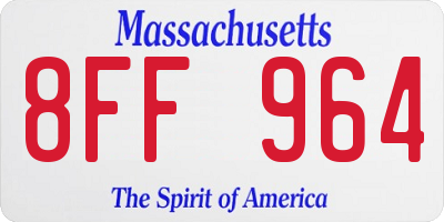 MA license plate 8FF964