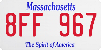 MA license plate 8FF967