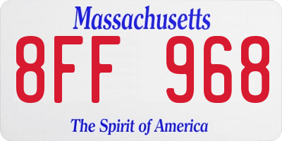 MA license plate 8FF968