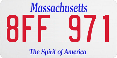MA license plate 8FF971