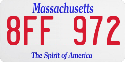 MA license plate 8FF972