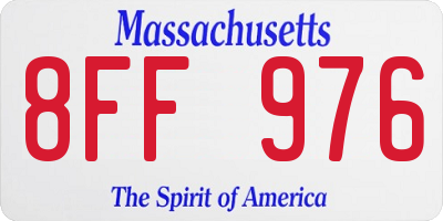 MA license plate 8FF976