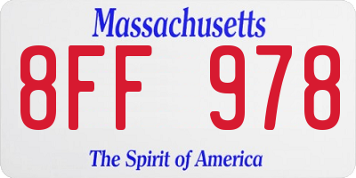 MA license plate 8FF978