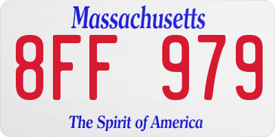 MA license plate 8FF979