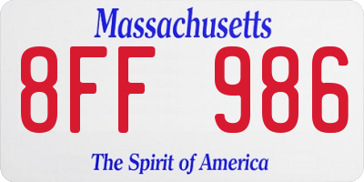 MA license plate 8FF986