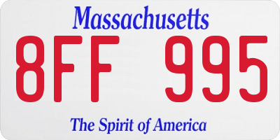 MA license plate 8FF995