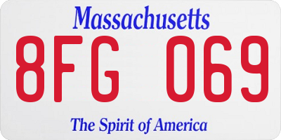 MA license plate 8FG069