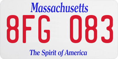 MA license plate 8FG083