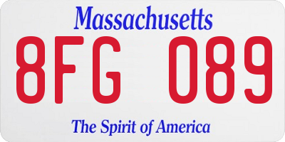 MA license plate 8FG089