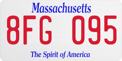 MA license plate 8FG095