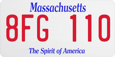 MA license plate 8FG110