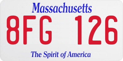 MA license plate 8FG126