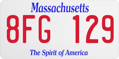 MA license plate 8FG129