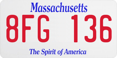 MA license plate 8FG136