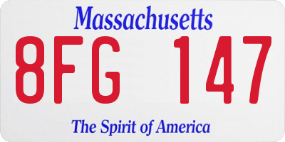 MA license plate 8FG147