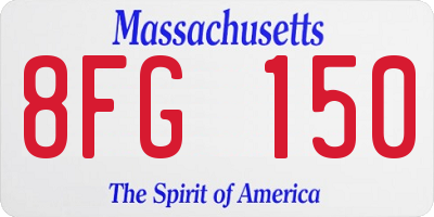 MA license plate 8FG150