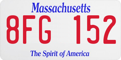 MA license plate 8FG152