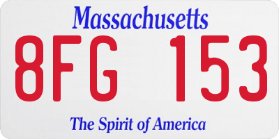 MA license plate 8FG153