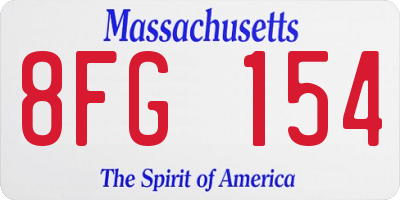 MA license plate 8FG154