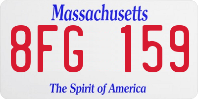 MA license plate 8FG159
