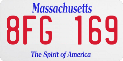MA license plate 8FG169
