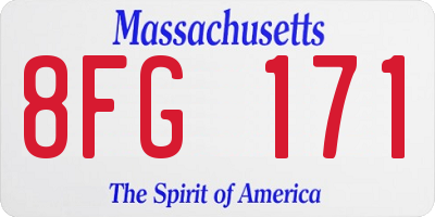 MA license plate 8FG171