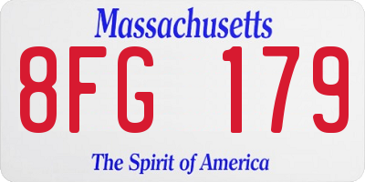 MA license plate 8FG179
