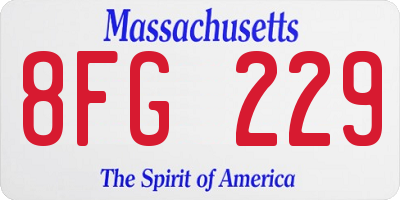 MA license plate 8FG229