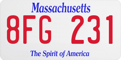 MA license plate 8FG231