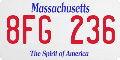 MA license plate 8FG236