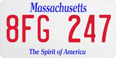 MA license plate 8FG247