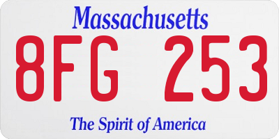MA license plate 8FG253