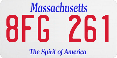 MA license plate 8FG261