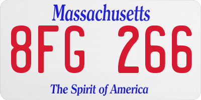MA license plate 8FG266