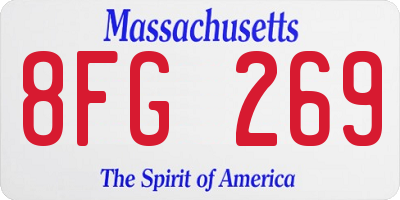 MA license plate 8FG269