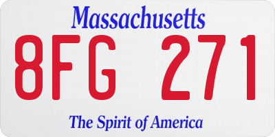 MA license plate 8FG271