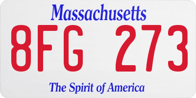 MA license plate 8FG273