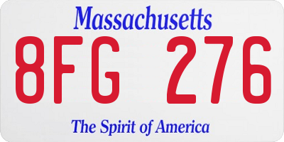 MA license plate 8FG276