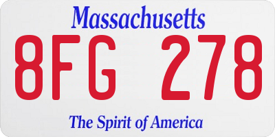 MA license plate 8FG278
