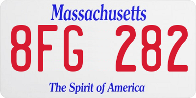 MA license plate 8FG282