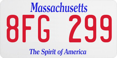 MA license plate 8FG299