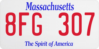 MA license plate 8FG307