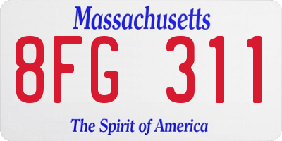 MA license plate 8FG311