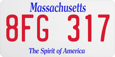 MA license plate 8FG317