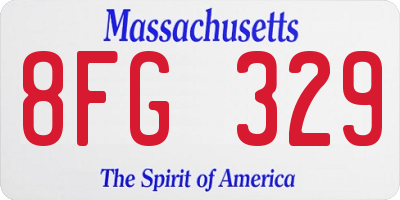 MA license plate 8FG329